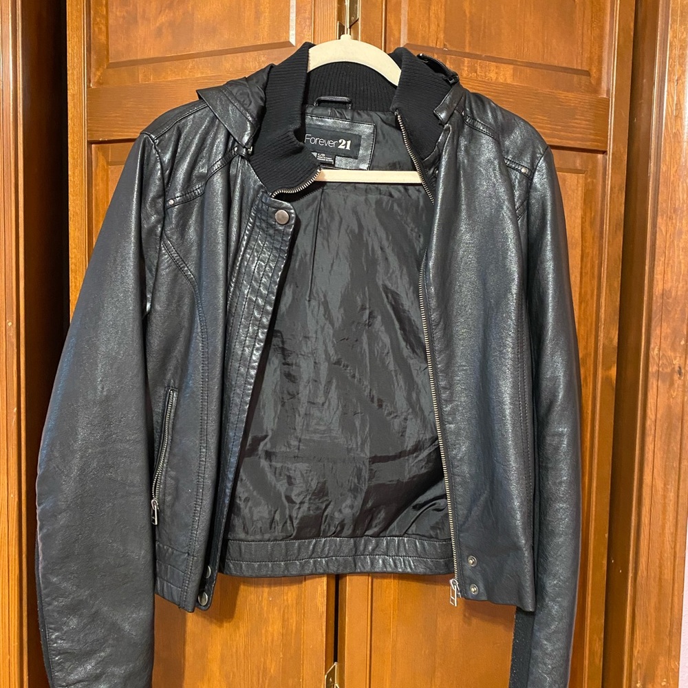 Black leather jacket